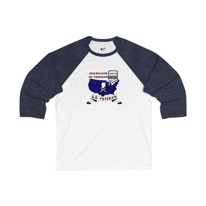 'Guardian Of Freedom, U.S. Veteran -Forever Strong-'Unisex 3\4 Sleeve Baseball Tee.
