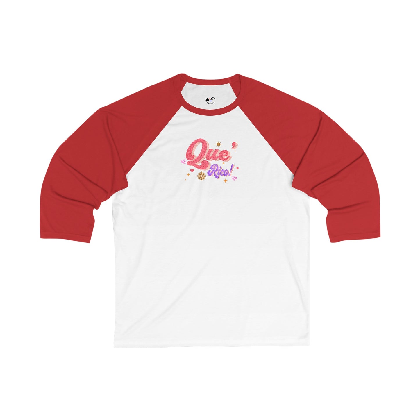 'Que Rico!' Women's  3\4 Sleeve Baseball Tee.