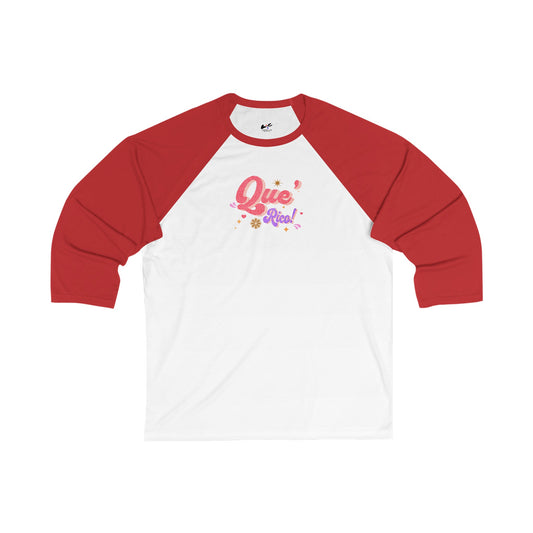 'Que Rico!' Women's  3\4 Sleeve Baseball Tee.