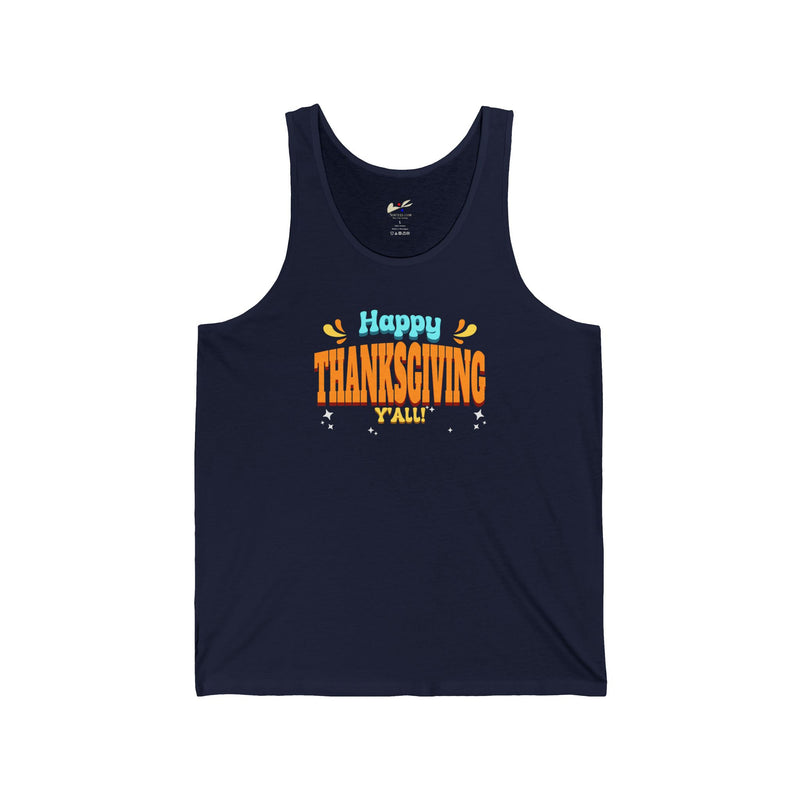 'Happy Thanksgiving, Y'all' Unisex Jersey Tank.