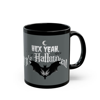 'Hex Yeah, It's Halloween' Black Mug (11oz).