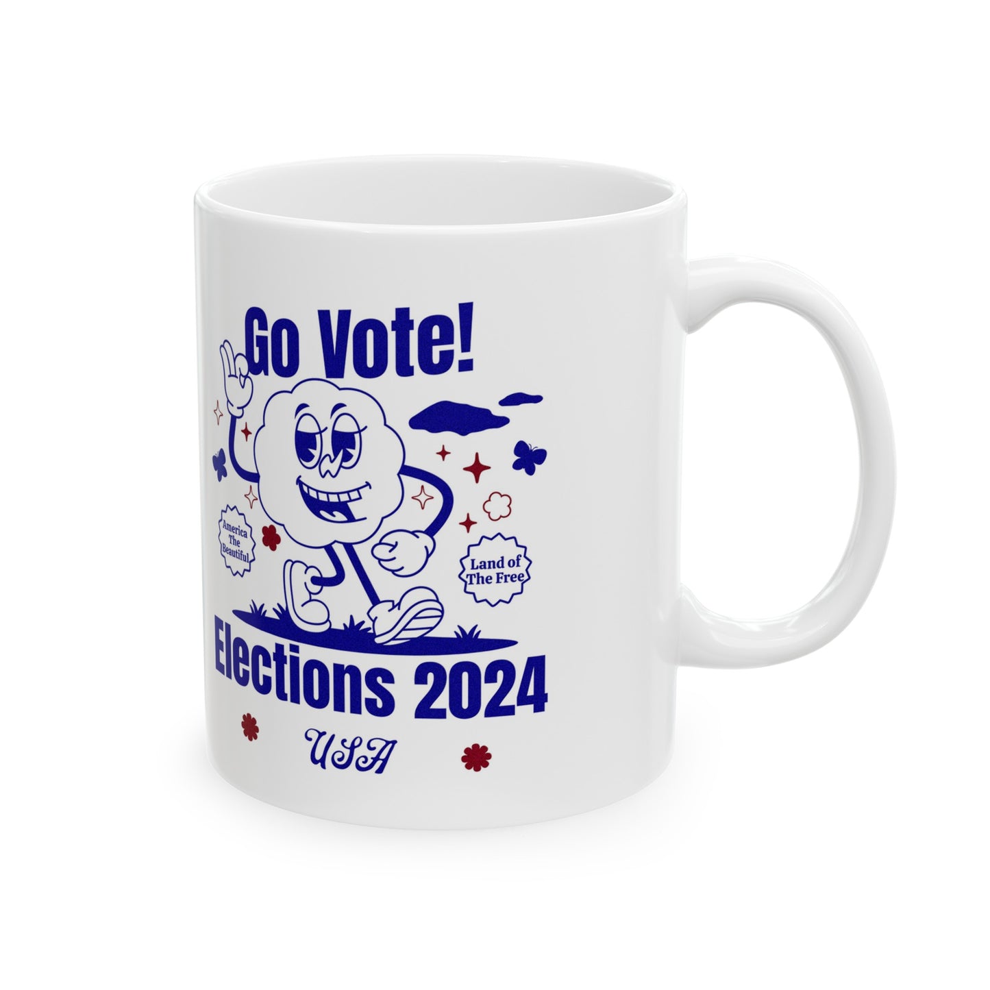 'Go Vote! Elections 2024 *USA*' White Ceramic Mug 11oz.