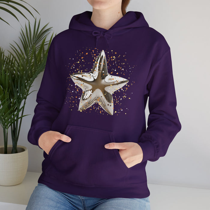 'Christmas Star image-Unisex Heavy Blend™ Hooded Sweatshirt.