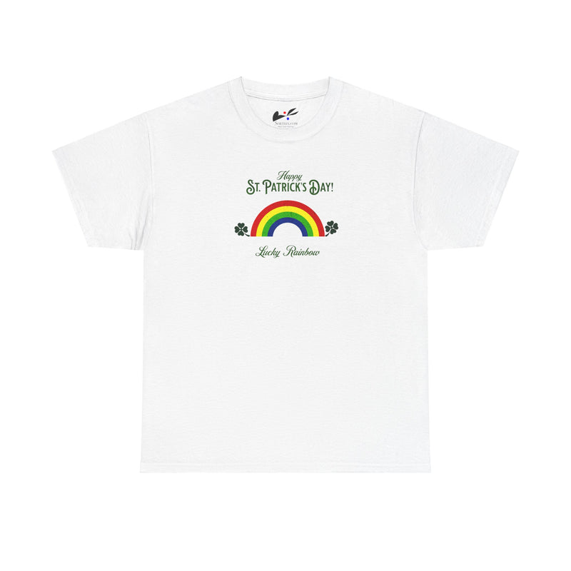 'Happy St. Patrick's Day...Lucky Rainbow' Unisex Cotton Tee.