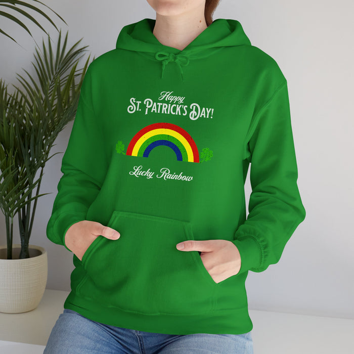 'Happy St. Patrick's Day!...Lucky Rainbow!' Unisex Heavy Blend™ Hooded Sweatshirt.