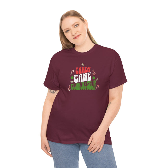 'Candy Cane Connoisseur' Unisex Heavy Cotton Tee.