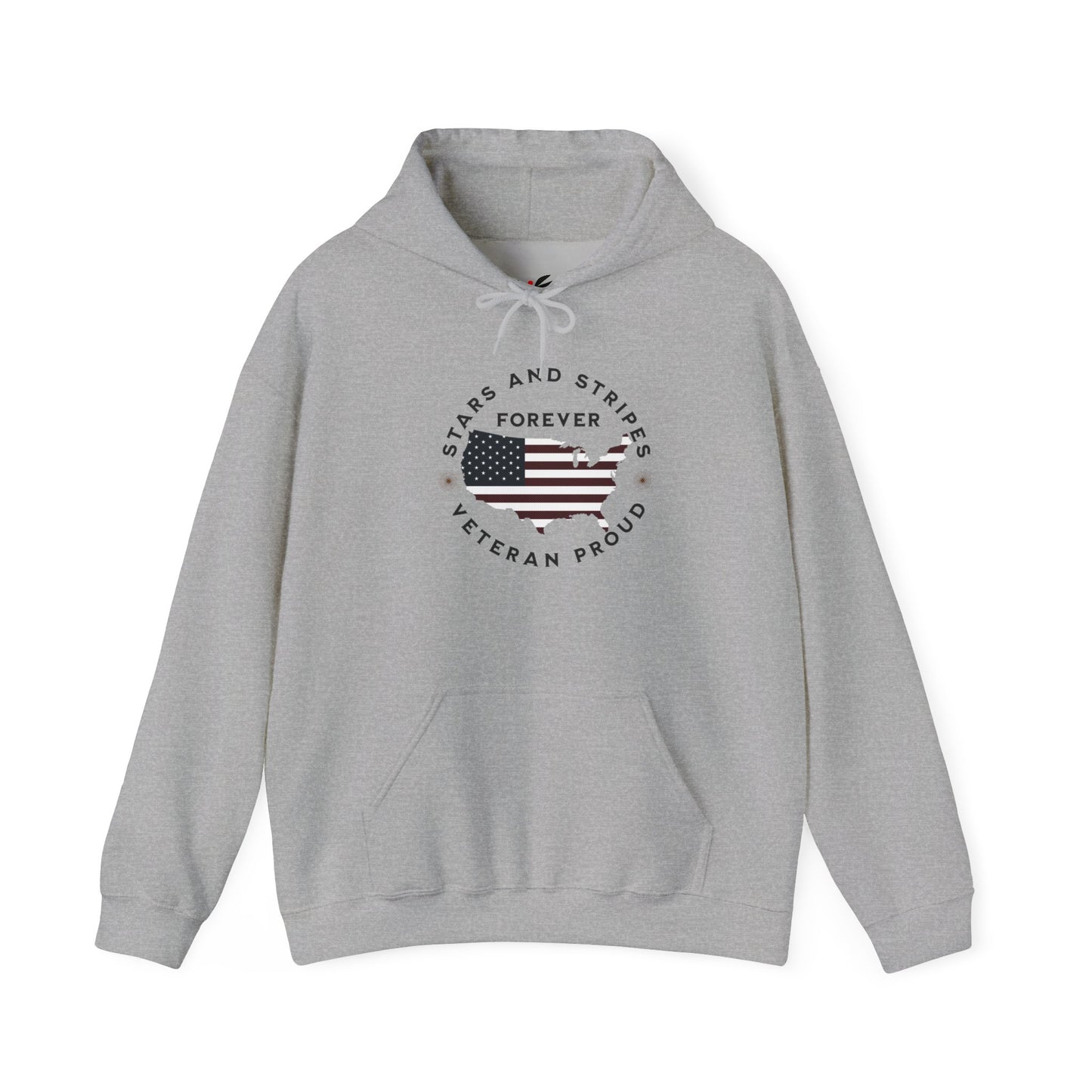 'Stars and Stripes Forever  -Veteran Proud-'  Unisex Heavy Blend™ Hooded Sweatshirt.