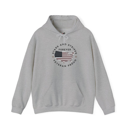 'Stars and Stripes Forever  -Veteran Proud-'  Unisex Heavy Blend™ Hooded Sweatshirt.