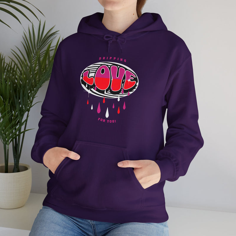 'Dripping Love For You!' Unisex Heavy Blend™ Hooded Sweatshirt.