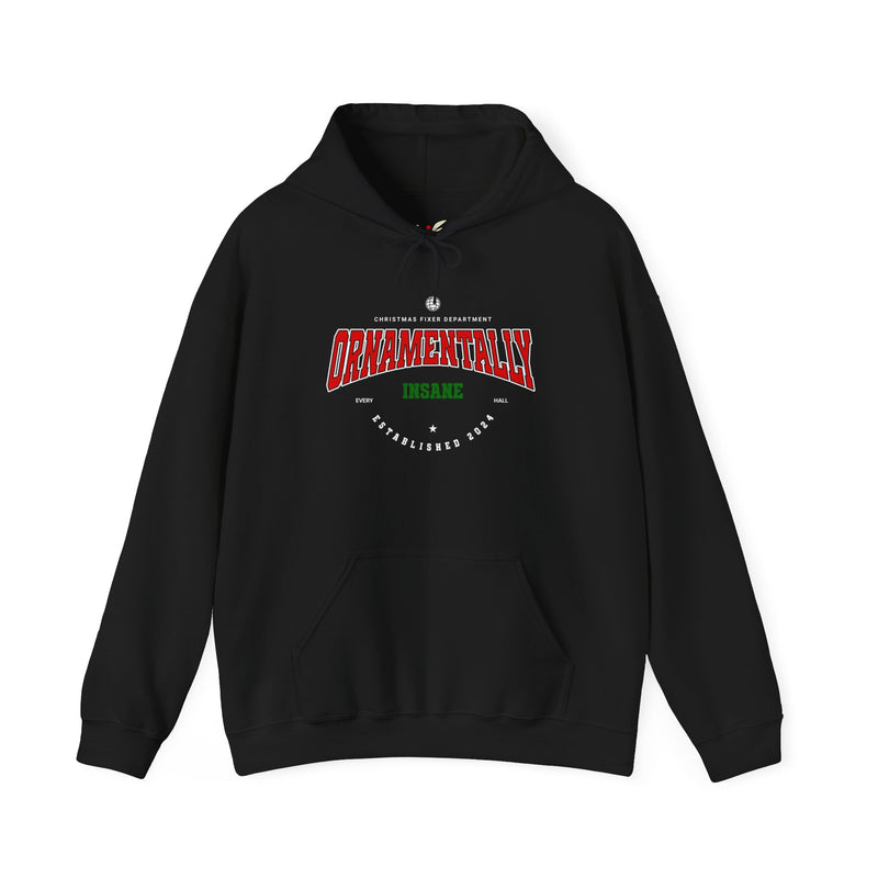 'Ornamentally Insane-Established 2024-' Unisex Heavy Blend™ Hooded Sweatshirt.