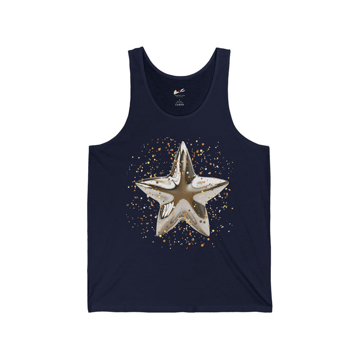 'Christmas Star Image' Unisex Jersey Tank.