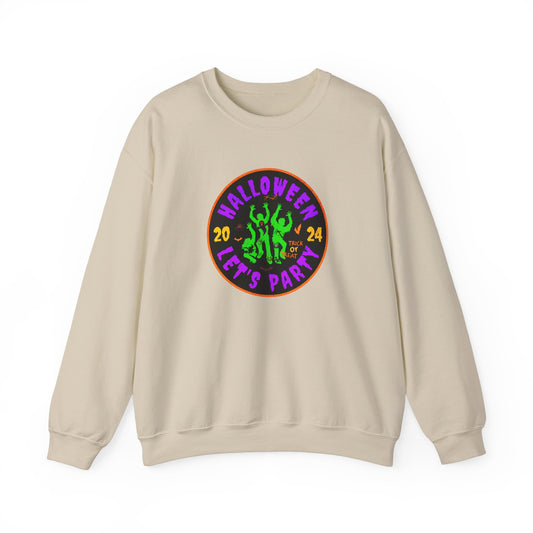 'Halloween 2024-Let's Party' Unisex Heavy Blend™ Crewneck Sweatshirt.