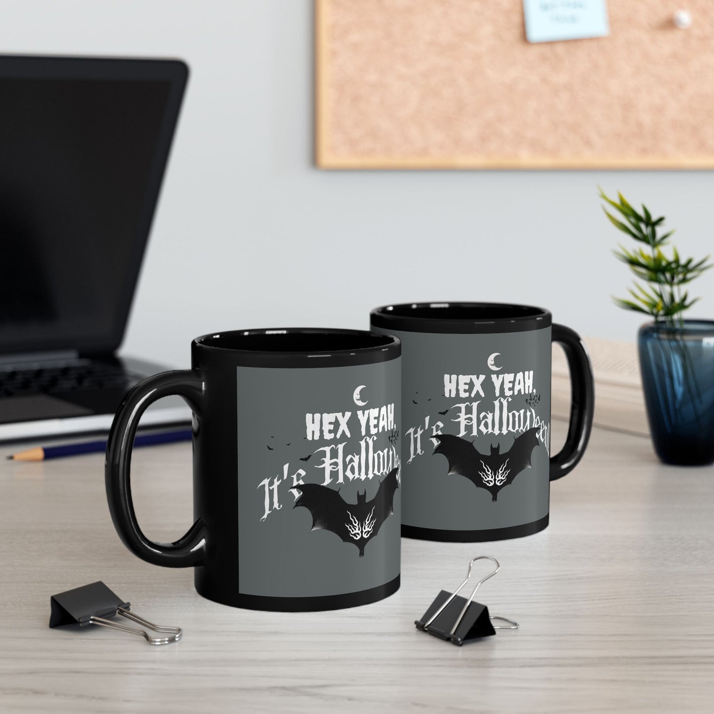 'Hex Yeah, It's Halloween' Black Mug (11oz).