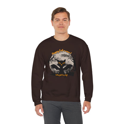 'Happy Cat-o-ween! Let's Get Candy!' Unisex Heavy Blend™ Crewneck Sweatshirt.