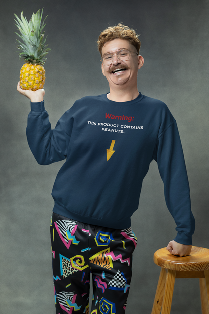 'Warning: This Product Contains Peanuts...' Unisex Heavy Blend™ Crewneck Sweatshirt.