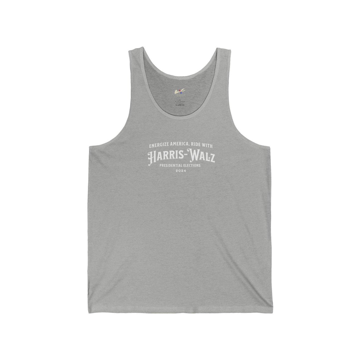 'Energize America, Ride With Harris-Walz! Presidential Elections 2024.' Unisex Jersey Tank