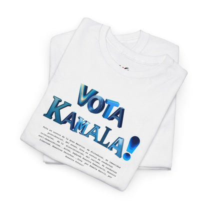 'Vota Kamala!, Vota en contra de la Gran Mentira, de dictaduras, de immunidad presidencial,  del acoso, Vota en contra de conductas criminales...' Unisex Heavy Cotton Tee