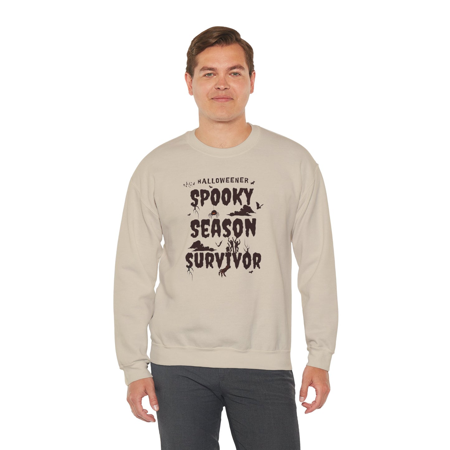 'Spooky Season Survivor' Unisex Heavy Blend™ Crewneck Sweatshirt.