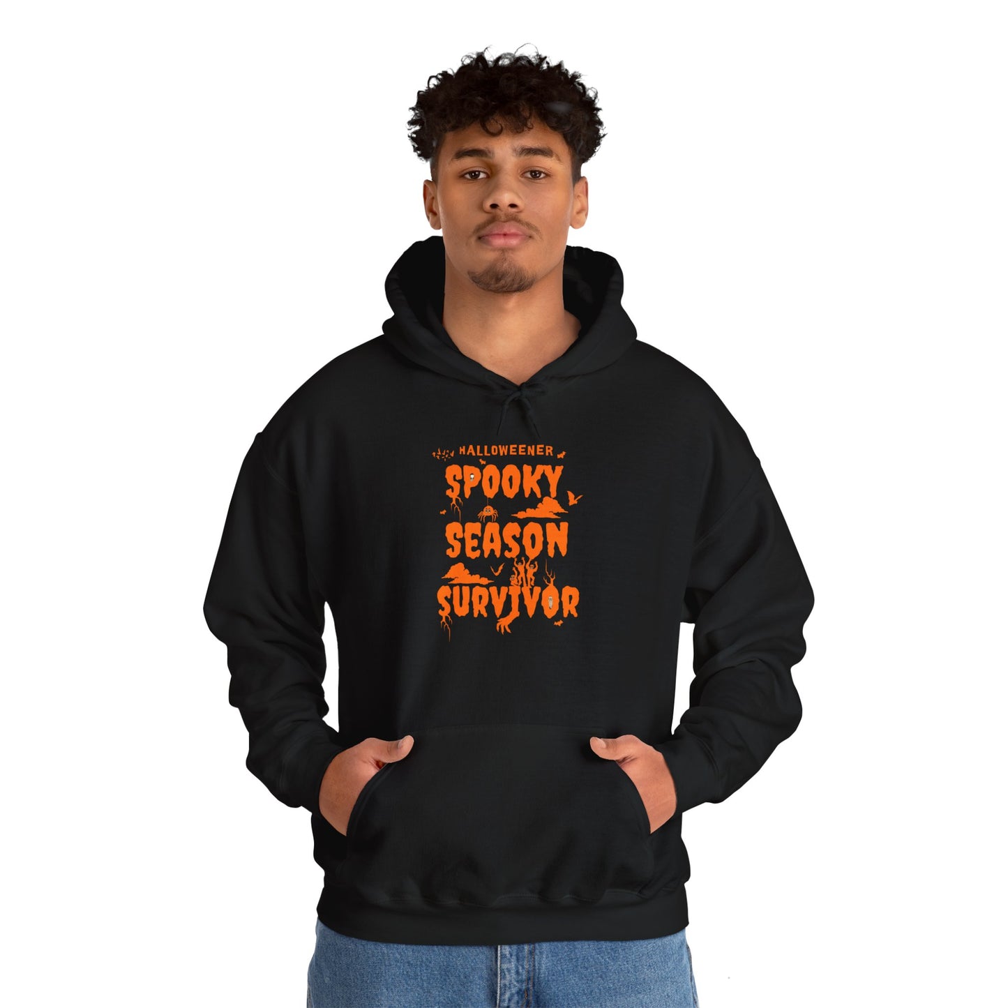 'Spooky Season Survivor' Unisex Heavy Blend™ Hooded Sweatshirt.