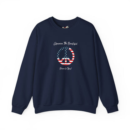 'America The Beautiful...Peace To You!' Unisex Heavy Blend™ Crewneck Sweatshirt.