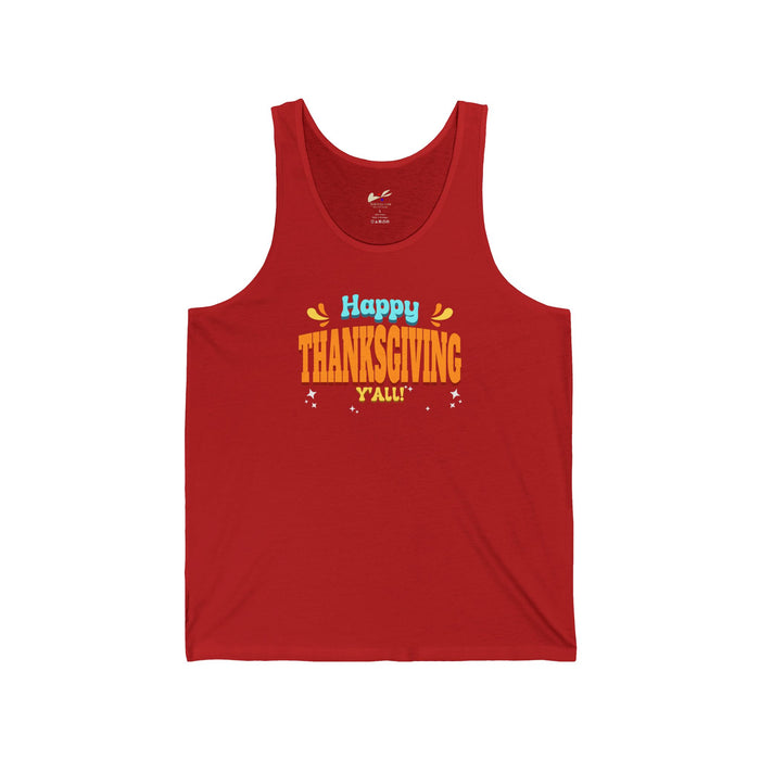 'Happy Thanksgiving, Y'all' Unisex Jersey Tank.