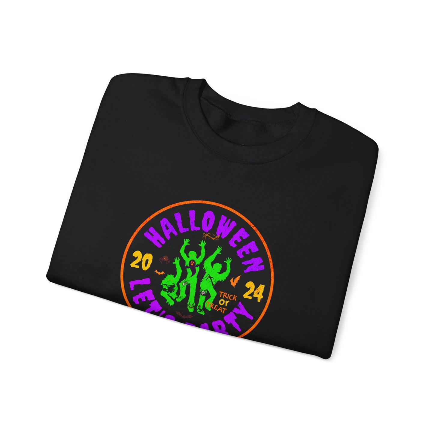 'Halloween 2024-Let's Party' Unisex Heavy Blend™ Crewneck Sweatshirt.