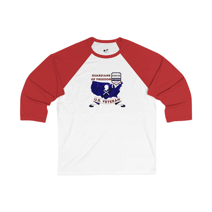 'Guardian Of Freedom, U.S. Veteran -Forever Strong-'Unisex 3\4 Sleeve Baseball Tee.