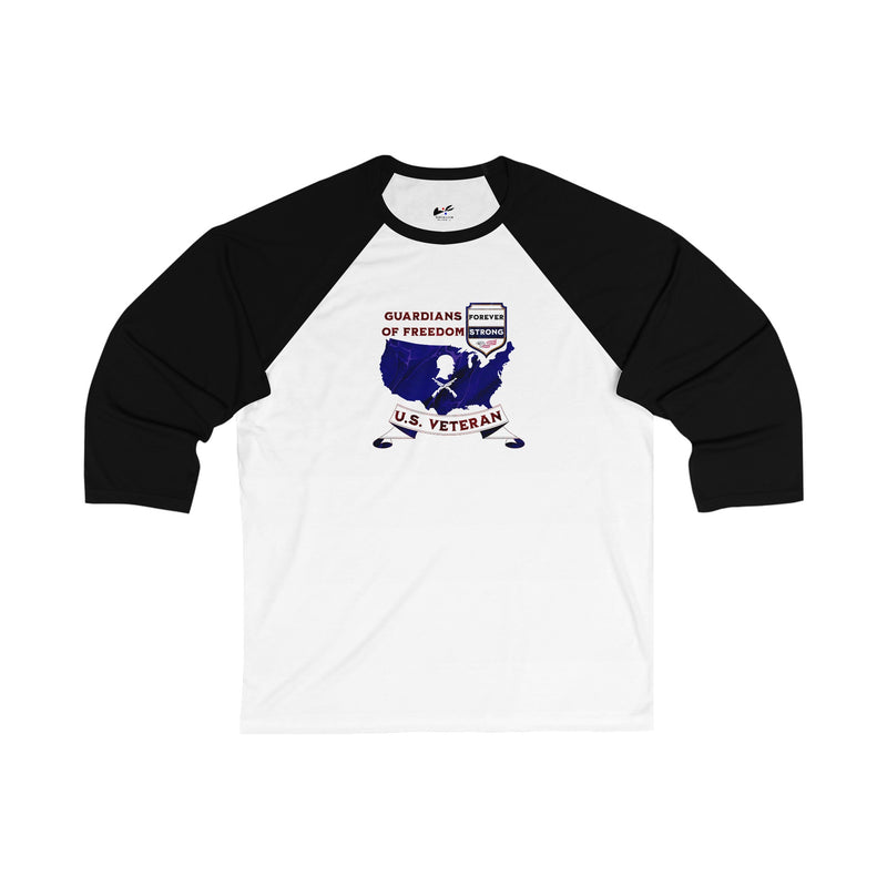 'Guardian Of Freedom, U.S. Veteran -Forever Strong-'Unisex 3\4 Sleeve Baseball Tee.
