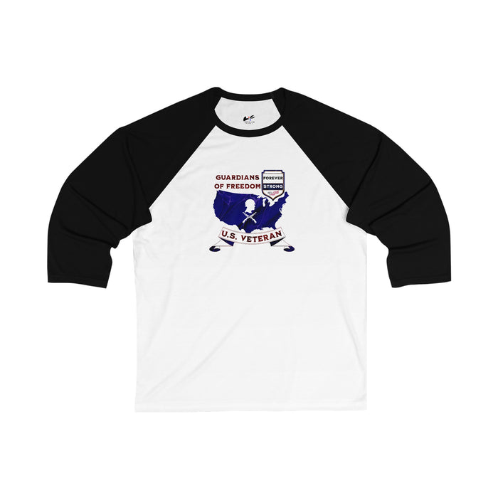'Guardian Of Freedom, U.S. Veteran -Forever Strong-'Unisex 3\4 Sleeve Baseball Tee.