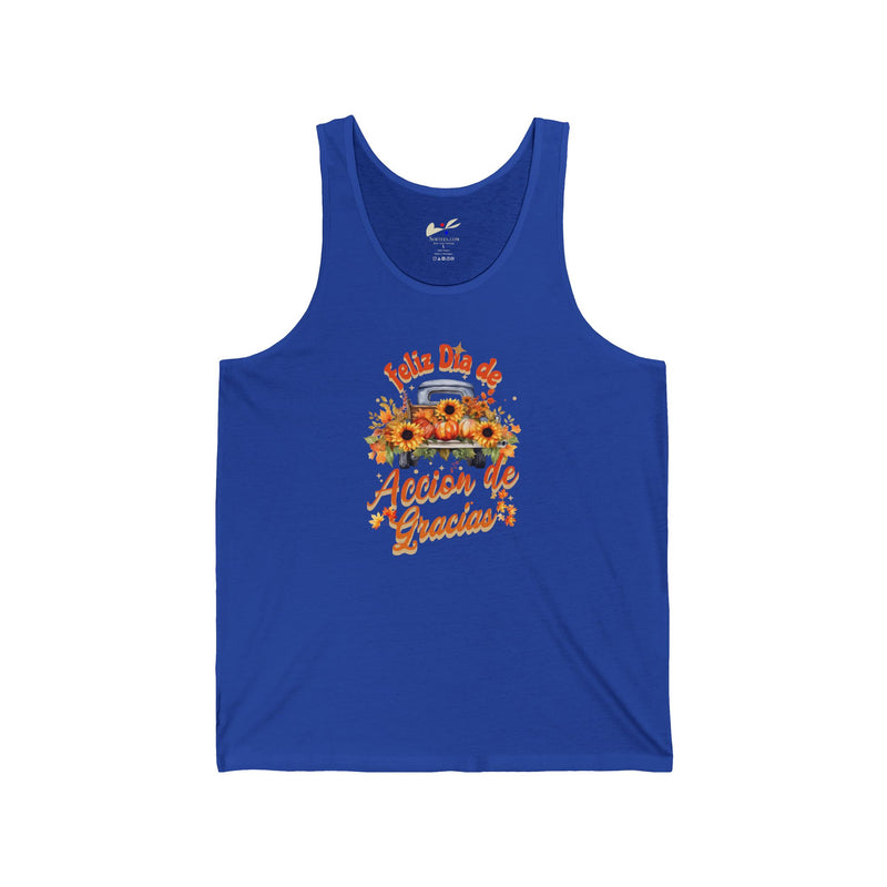 'Feliz Dia de Accion de Gracias' Unisex Jersey Tank.