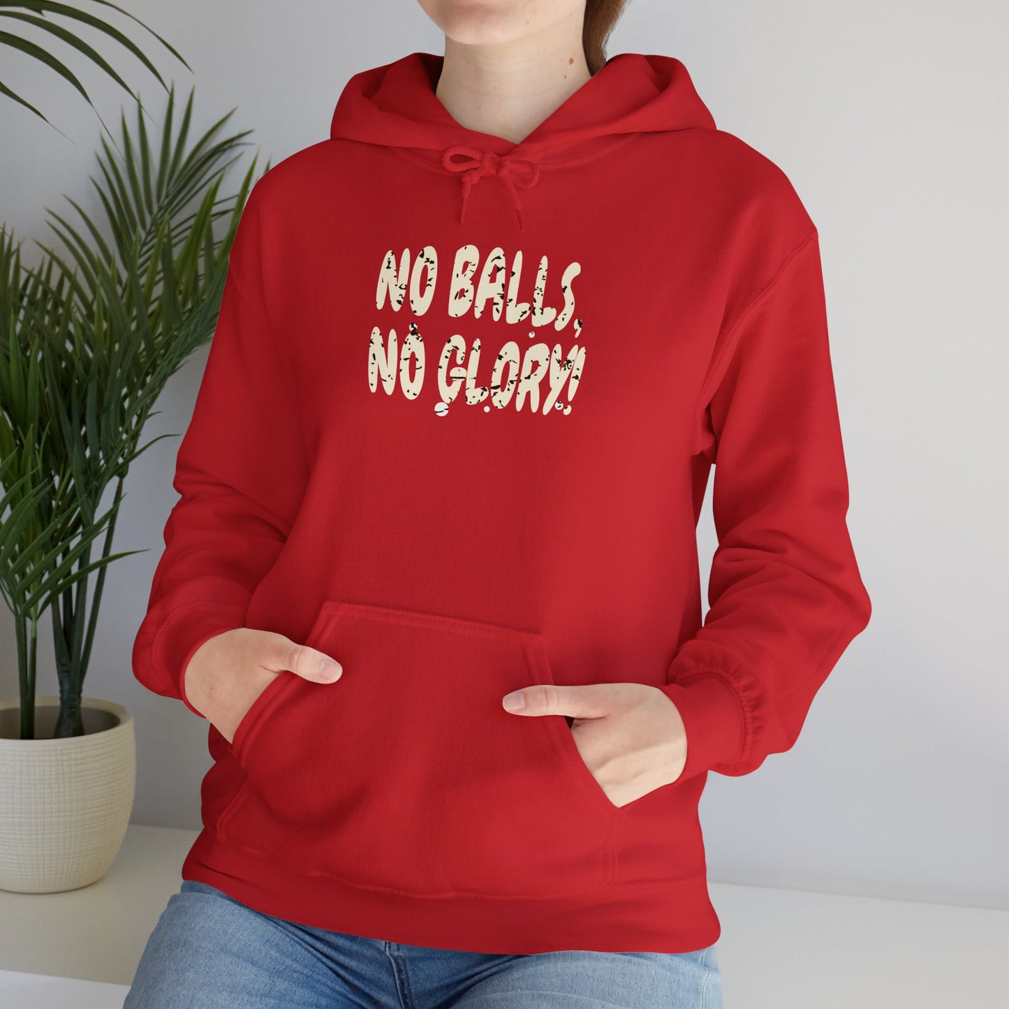 'No Balls, No Glory!' Unisex Heavy Blend™ Hooded Sweatshirt.