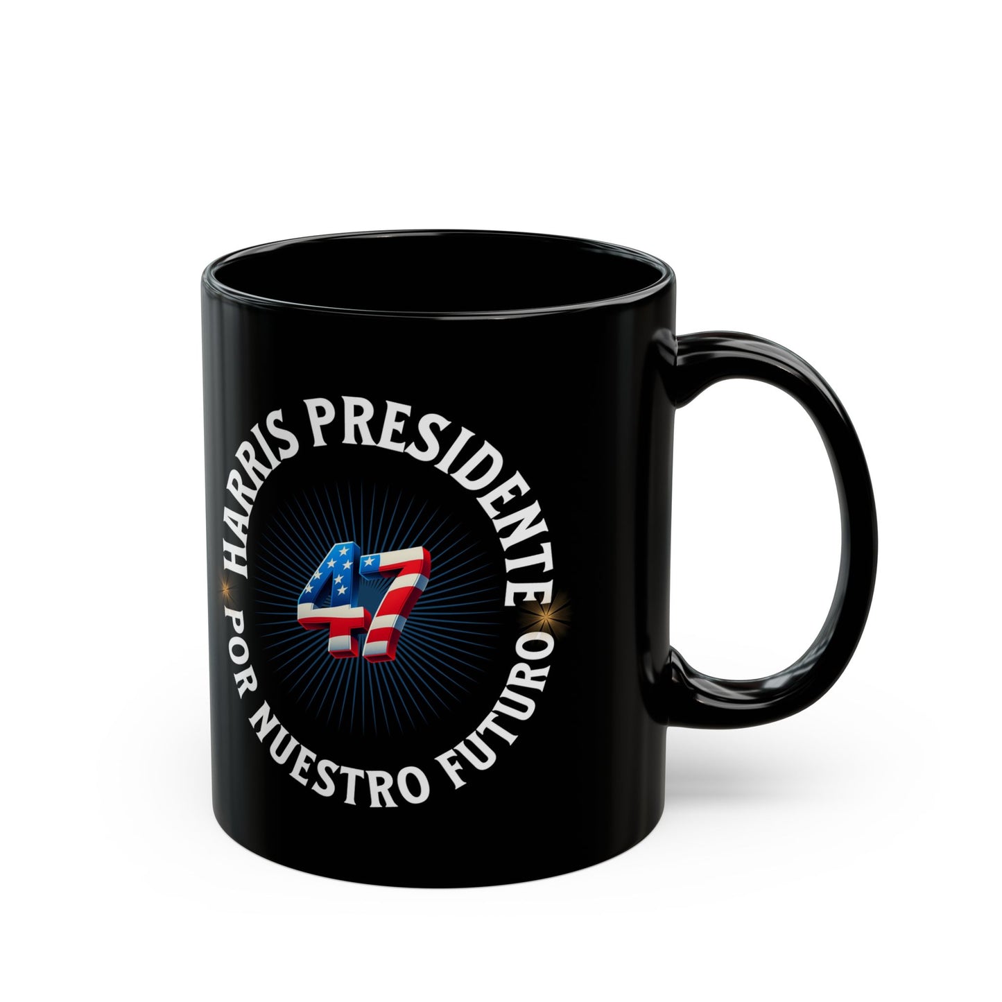 'Harris Presidente -47- Por Nuestro Futuro'. Black Mug (11oz).