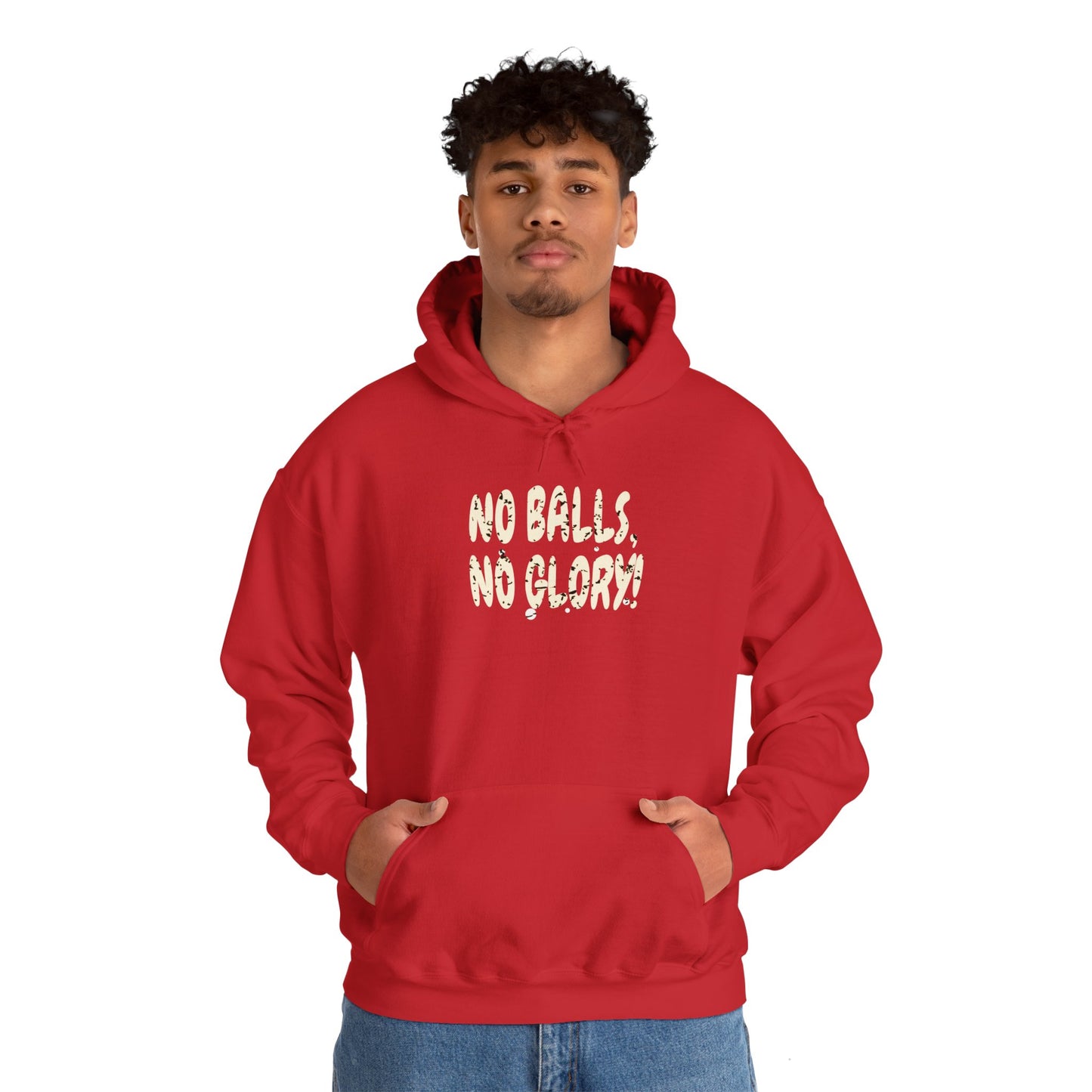 'No Balls, No Glory!' Unisex Heavy Blend™ Hooded Sweatshirt.