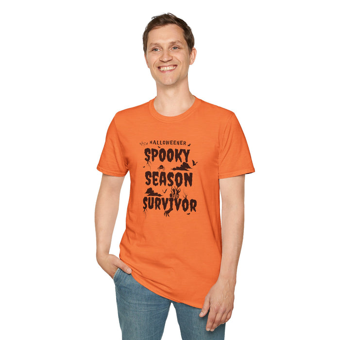 "Spooky Season Survivor' Unisex Softstyle T-Shirt.