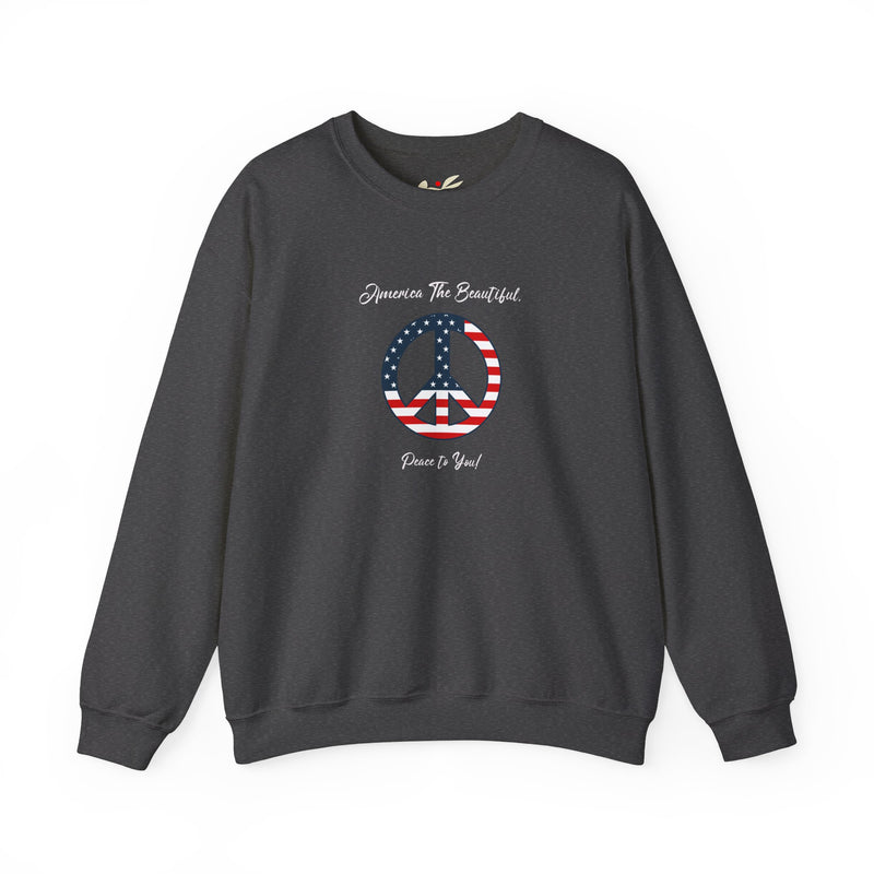 'America The Beautiful...Peace To You!' Unisex Heavy Blend™ Crewneck Sweatshirt.