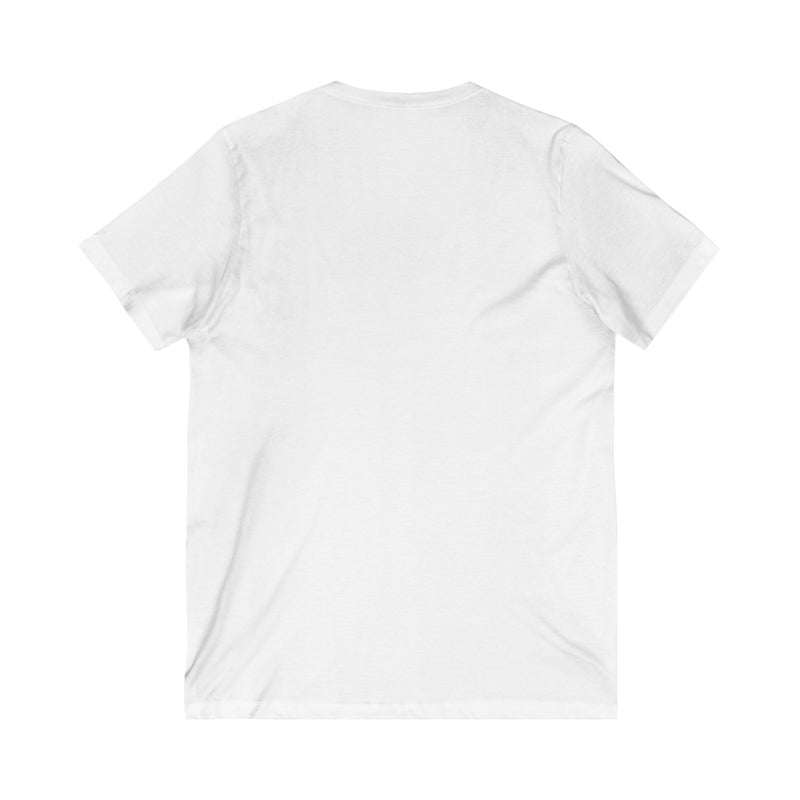 Gather and Give Thanks with Friends and Family' Unisex Jersey Short Sleeve V-Neck Tee.