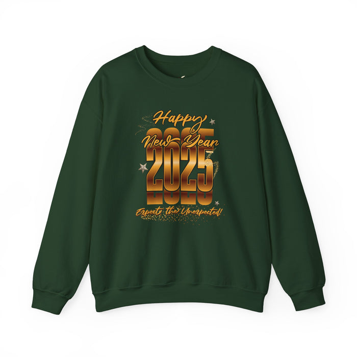 'Happy New Year's 2025, Expect the Unexpected' Sweatshirts Unisex Heavy Blend™ Crewneck Sweatshirt.