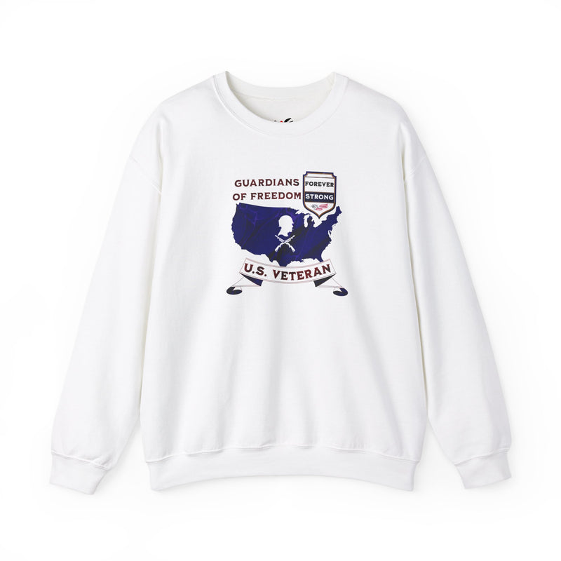 'Guardian Of Freedom, U.S. Veteran -Forever Strong-'. Unisex Heavy Blend™ Crewneck Sweatshirt.