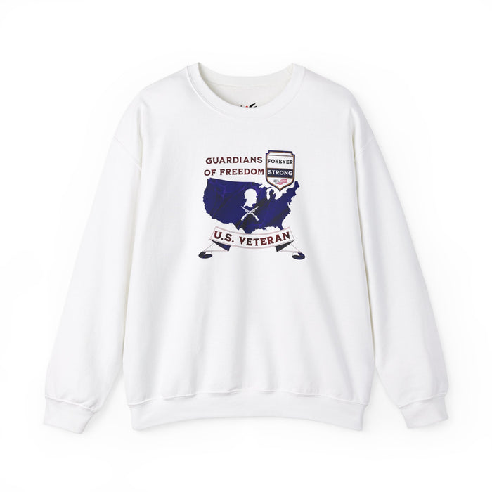 'Guardian Of Freedom, U.S. Veteran -Forever Strong-'. Unisex Heavy Blend™ Crewneck Sweatshirt.
