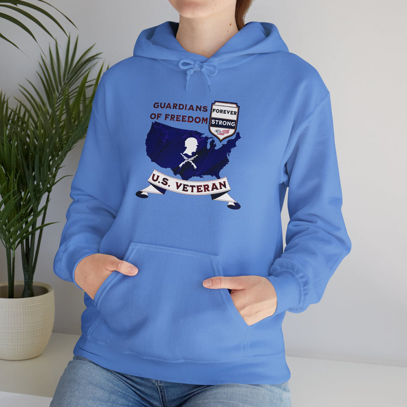 'Guardian Of Freedom, U.S. Soldier -Forever Strong-'. Unisex Heavy Blend™ Hooded Sweatshirt.