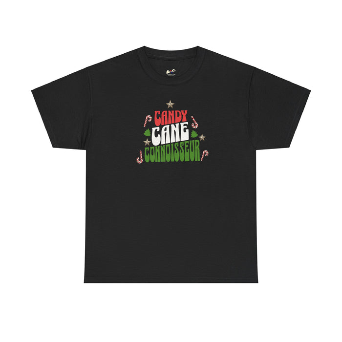 'Candy Cane Connoisseur' Unisex Heavy Cotton Tee.