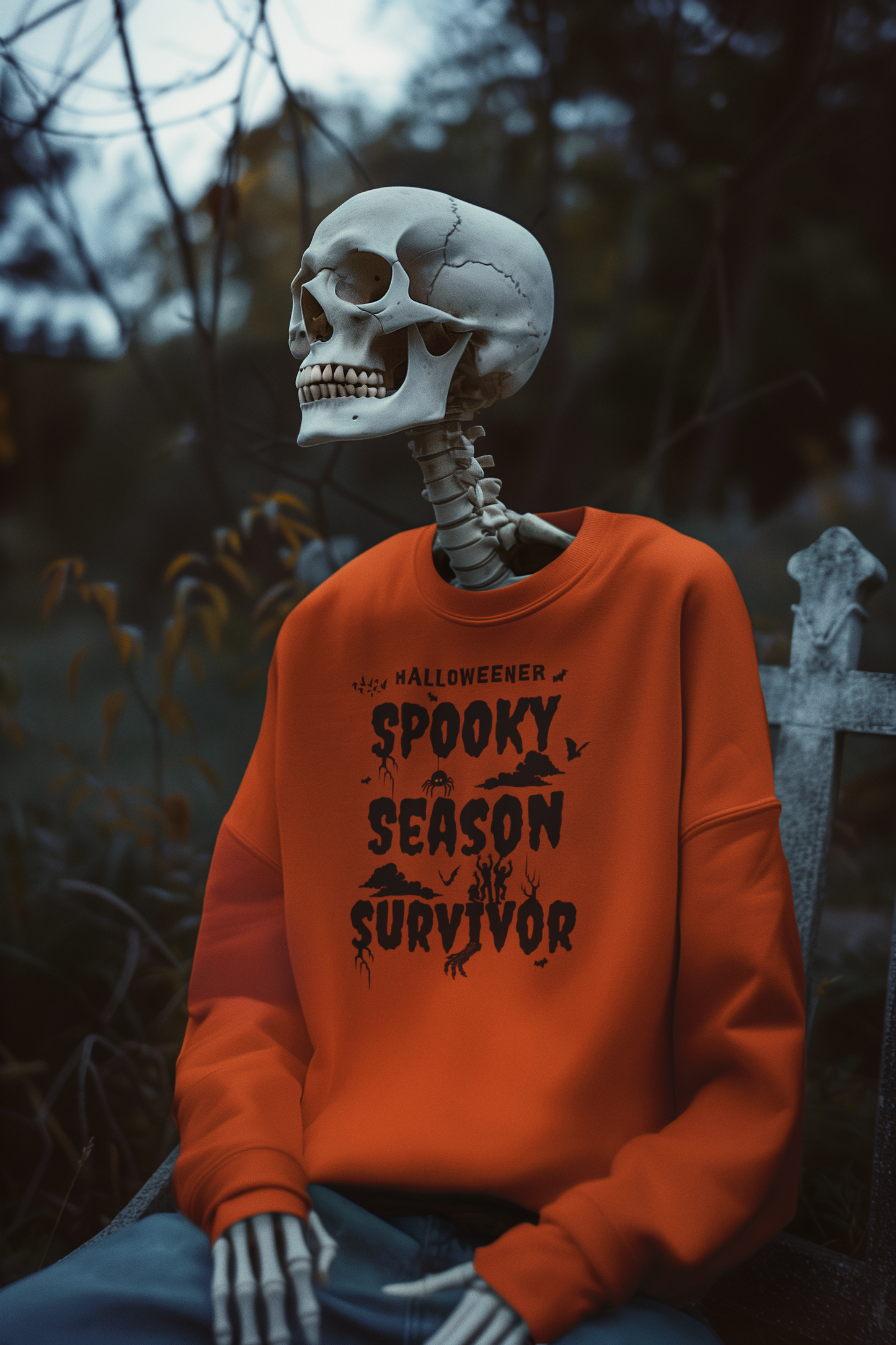 'Spooky Season Survivor' Unisex Heavy Blend™ Crewneck Sweatshirt.