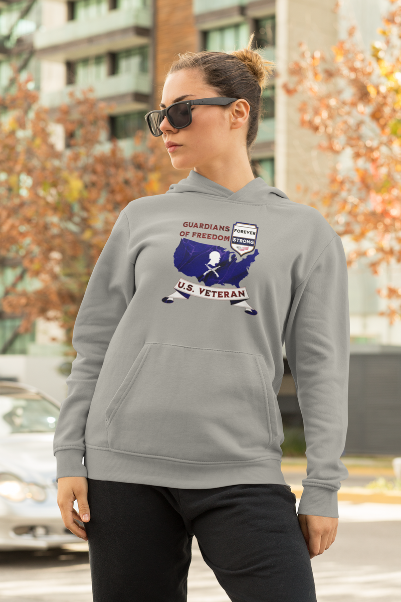 'Guardian Of Freedom, U.S. Soldier -Forever Strong-'. Unisex Heavy Blend™ Hooded Sweatshirt.
