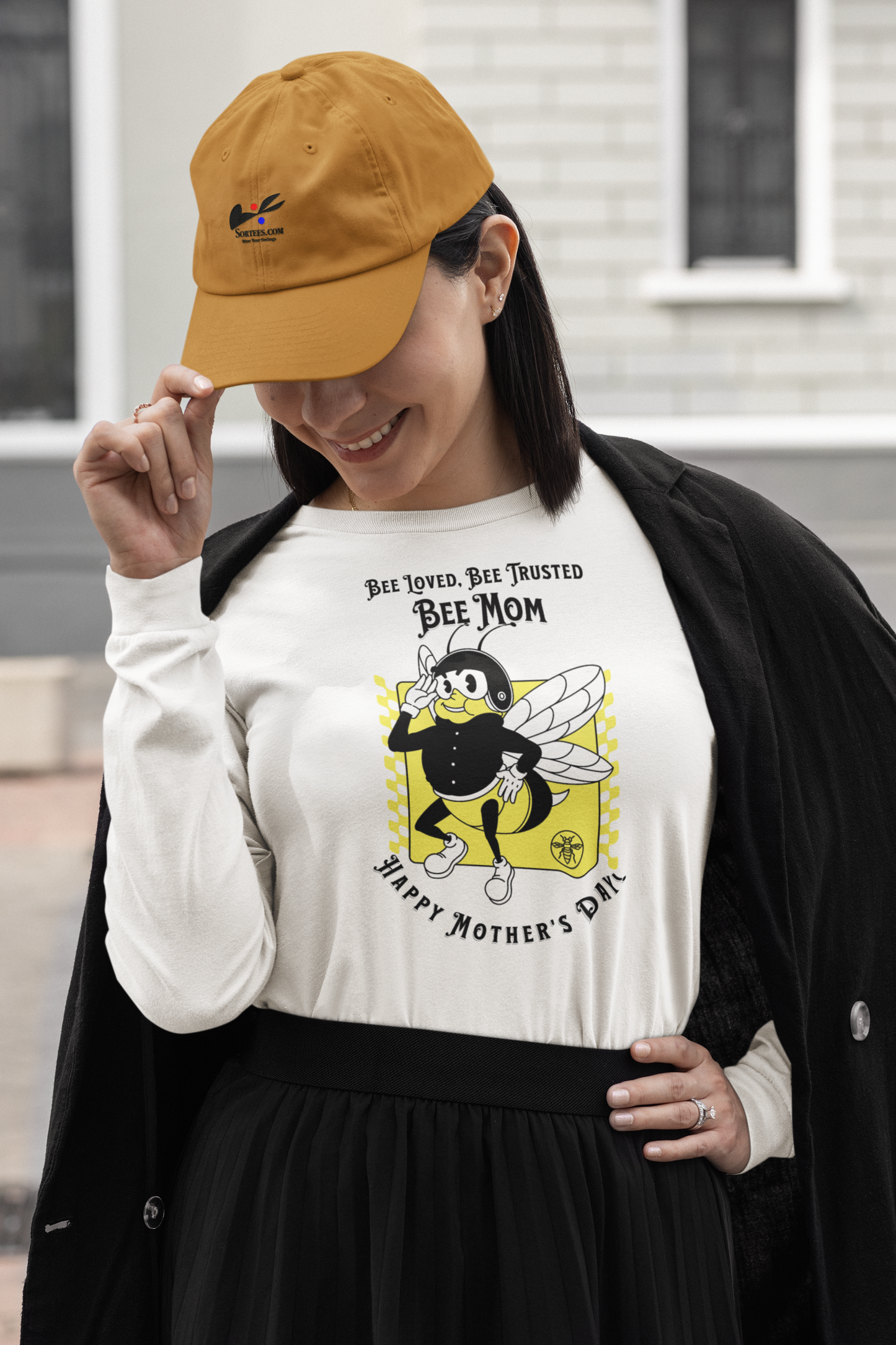 'Bee Loved, Bee Trusted, Bee Mom...Happy Mother's Day!' Unisex Ultra Cotton Long Sleeve Tee.