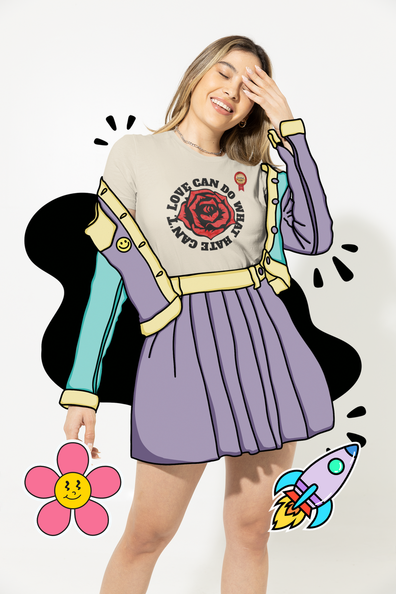 'Love Can Do What Hate Can't Unisex Heavy Cotton Tee.