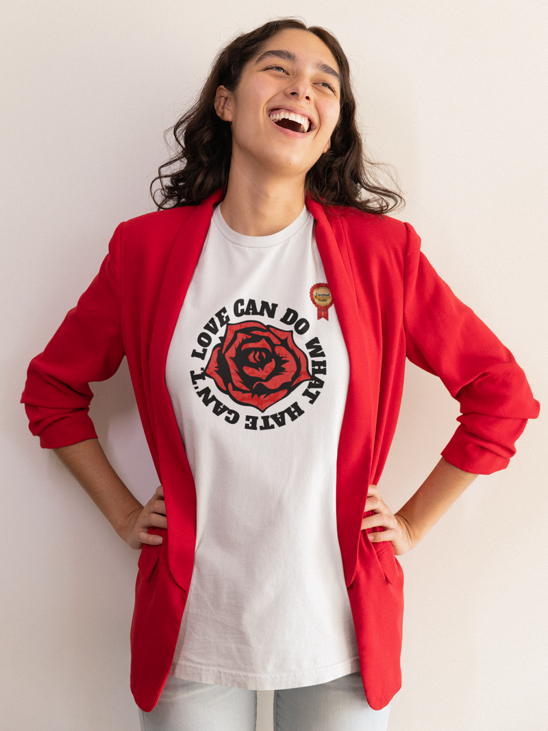 'Love Can Do What Hate Can't Unisex Heavy Cotton Tee.