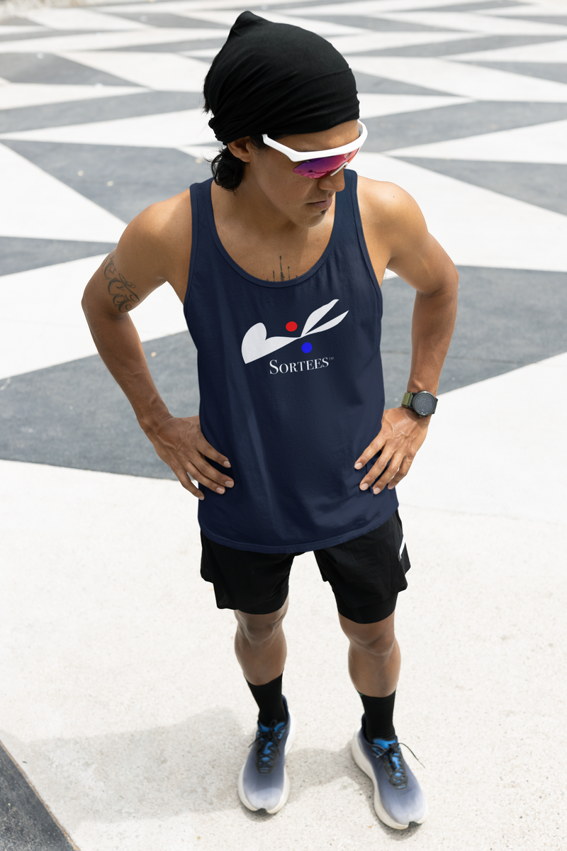 'Sortees' Unisex Jersey Tank (white version)