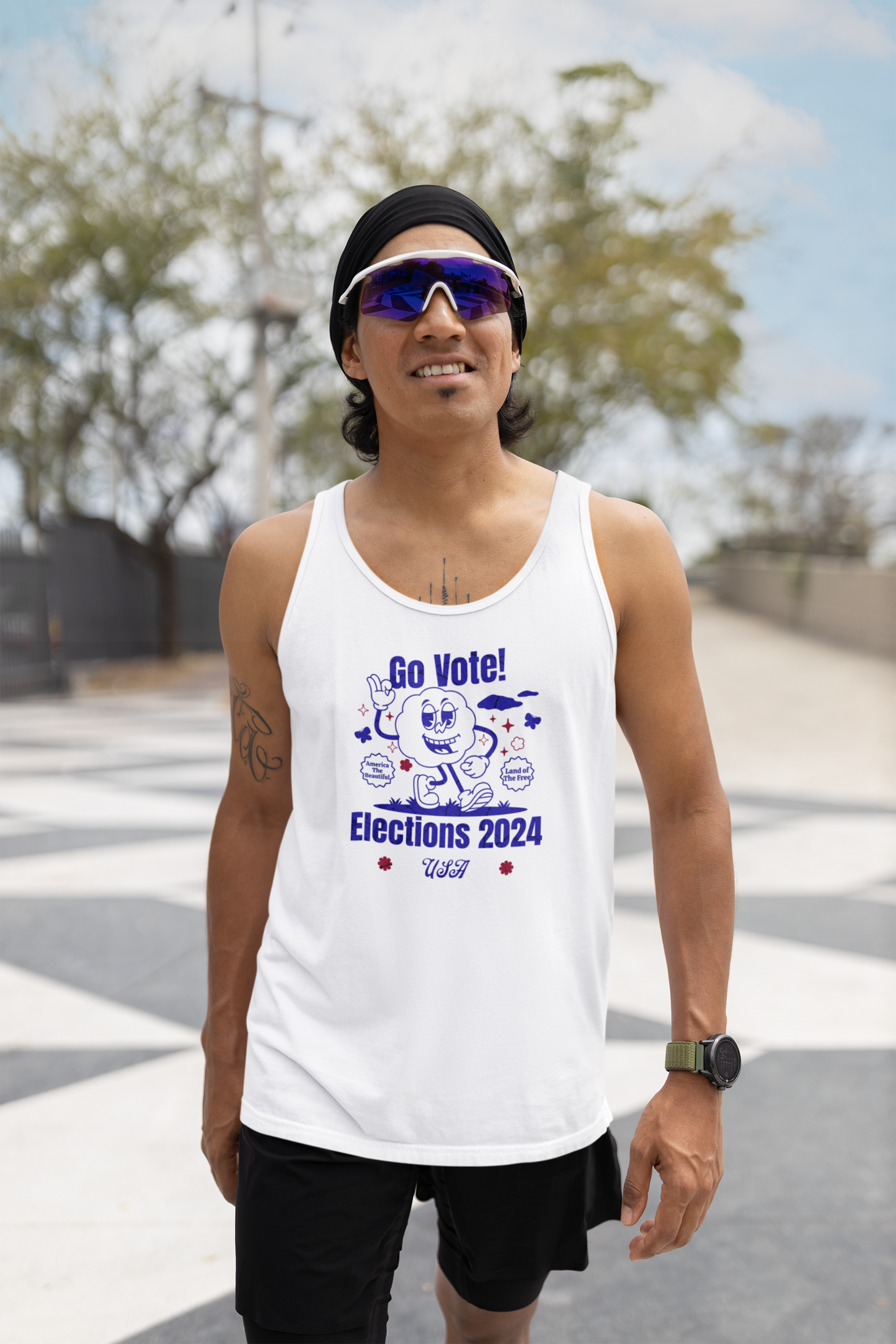 'Go Vote! Elections 2024 *USA* Unisex Jersey Tank.