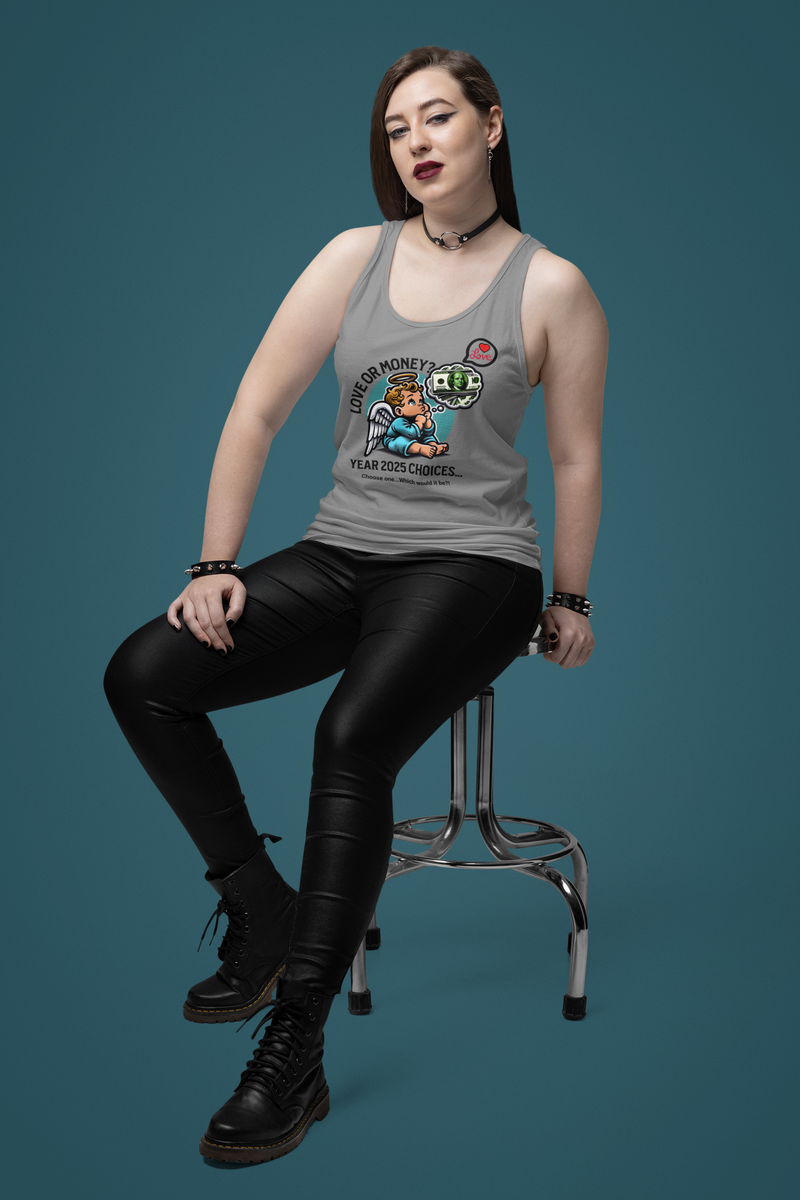 'Love and Money? Year 2025 Choices...Choose One...Which would it be? Unisex Jersey Tank.