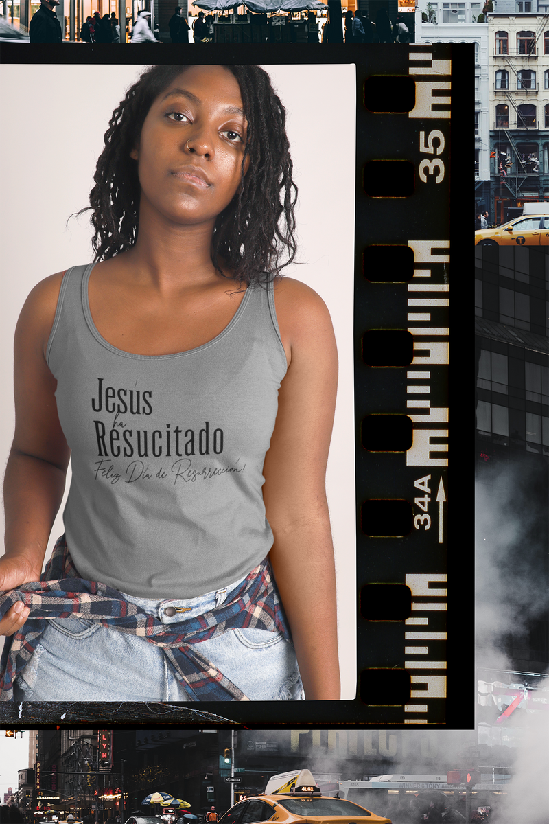 'Jesus ha Resucitado...Feliz Dia de Resurreccion!'  Spanish Unisex Jersey Tank.
